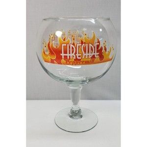 vintage glass brandy snifter Fireside Peppermill advertising large 9" tall